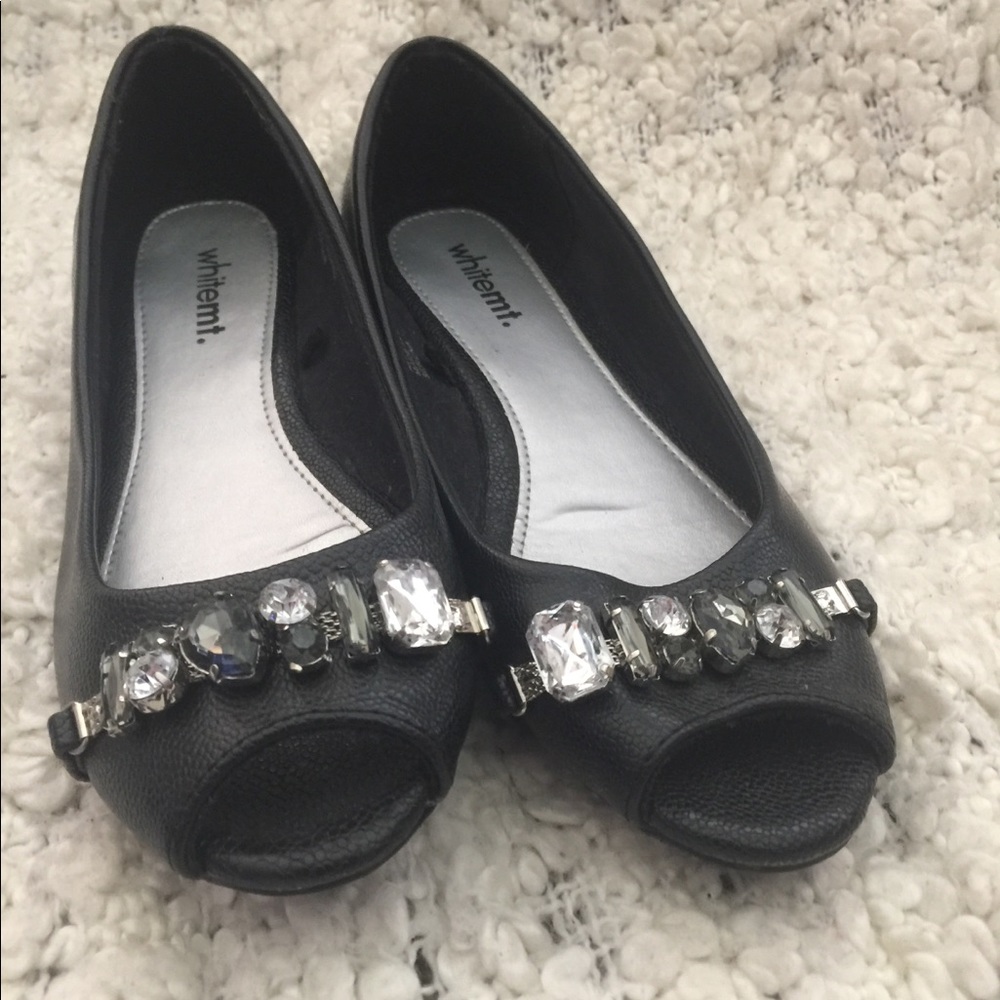Bejeweled open toe flats